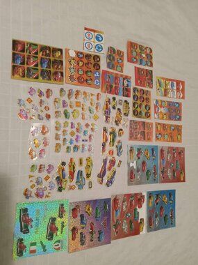 Vintage stickers in various sizes with cars and Cars designs